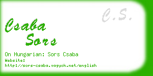 csaba sors business card